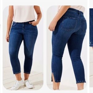 NWT Loft plus modern skinny jeans studded dark Wash size 22